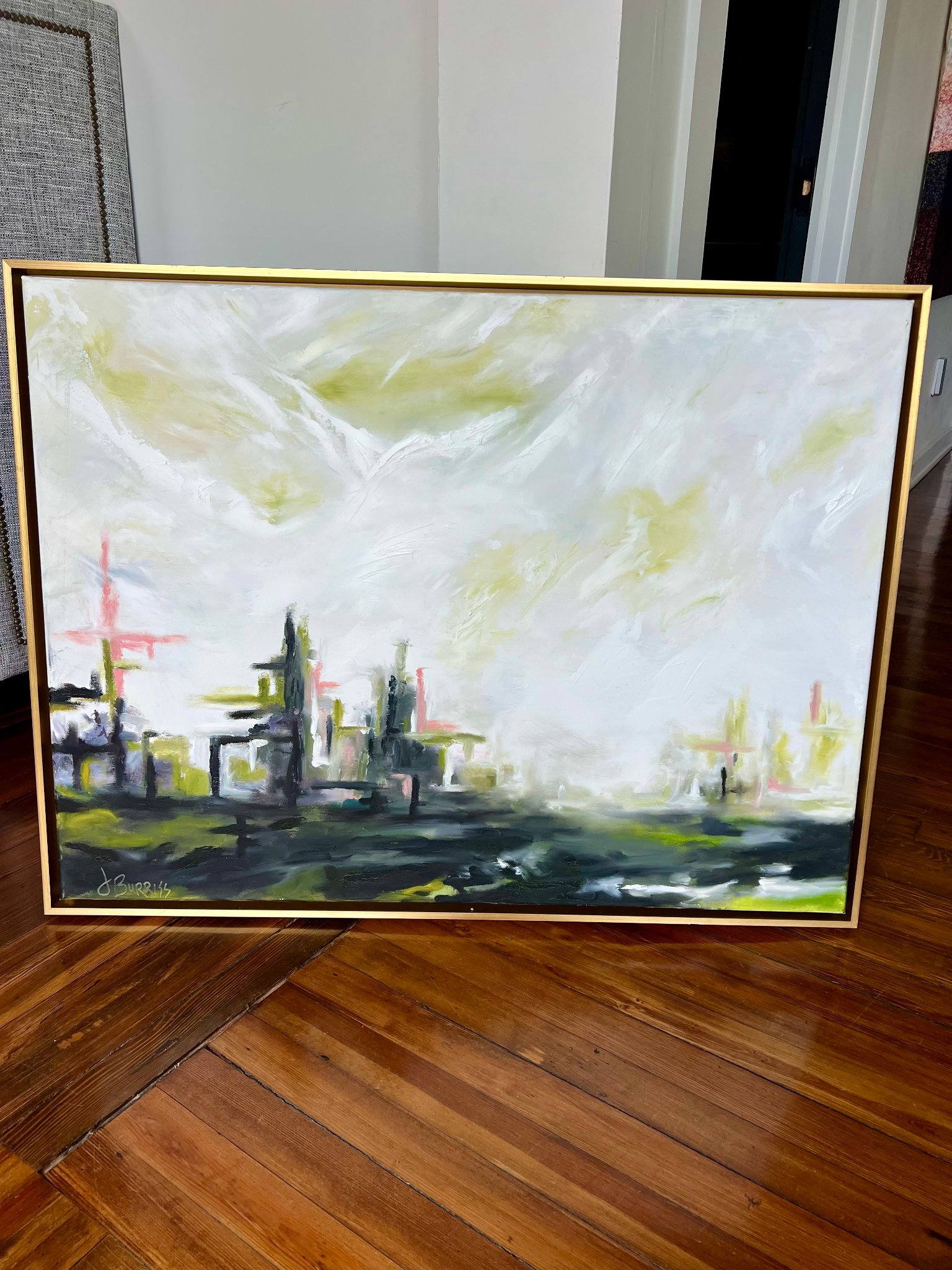 Abstract Cityscape — original oil painting by Jay Burriss / Franklin Studios