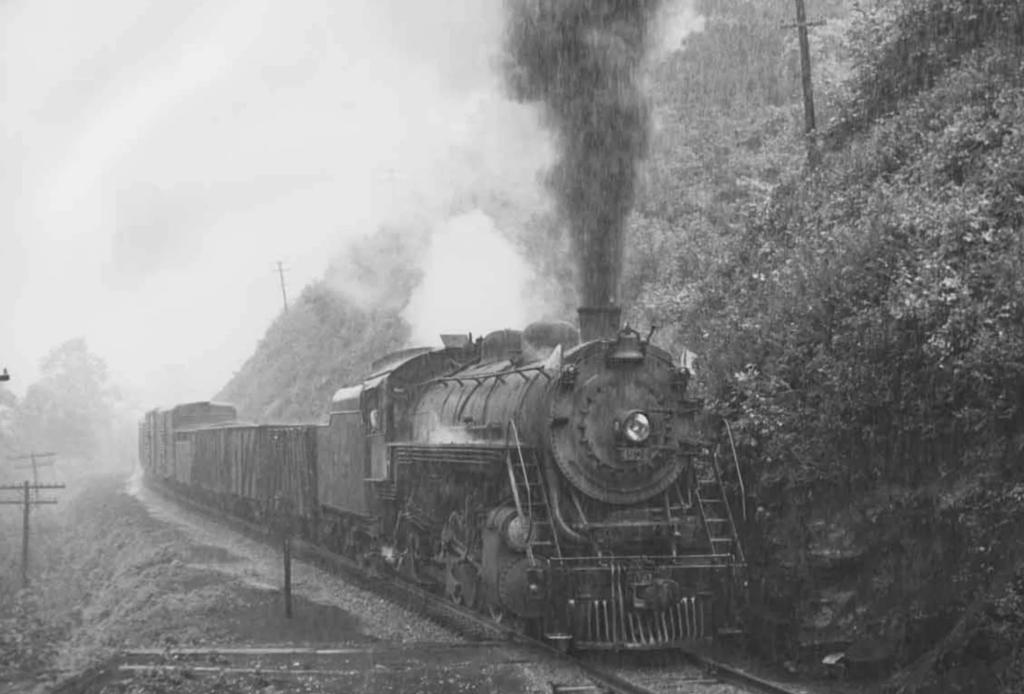 Steam locomotive climbing the Saluda Grade, Western North Carolina